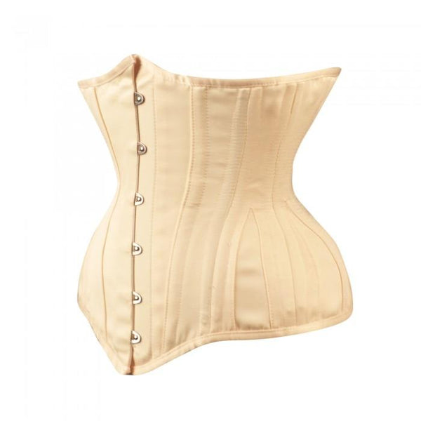 Wan Cream Waist Taiming Underbust Corset - Cream Satin Waist Training Corset  Dress – Korsetts Konigin DE